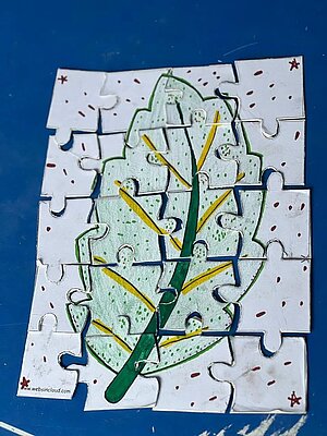 A completed puzzle from the game design workshop.