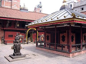 Itum Bahal, a 14th century Buddhist courtyard in Kathmandu, Nepal.